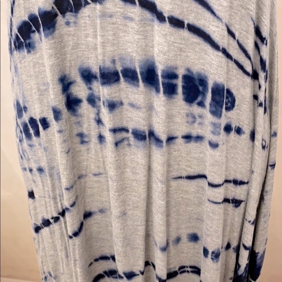 Women Enti Tie Dye Blue & Gray Maxi Cover Up Strapless Dress Size M - Picture 2 of 6